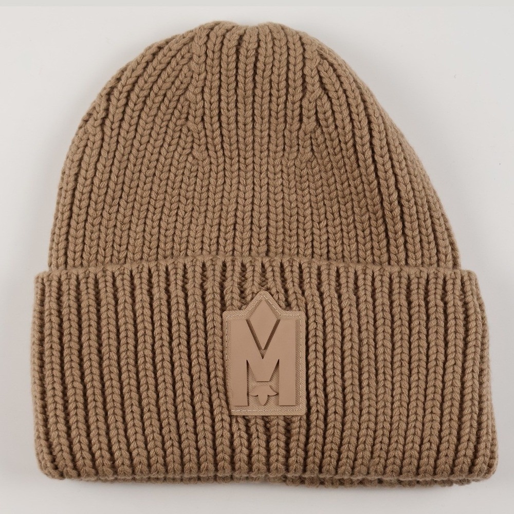 Mackage Beanie Jude-WZ Light Camel Solid One Size Wool Blend NWT